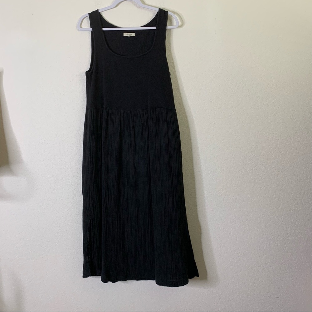 Madewell womens Knit Tank Midi Dress black L - Picture 2 of 9